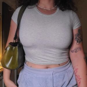 TNA Heather Gray Women's Crop Top